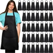 Jagely 36 Pcs Plain Bib Aprons with 2 Pockets Unisex Women Men Apron Washable fo