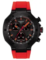 [Tissot] T-Race Quartz Chronograph T1414173706101 Watch in Black/Red