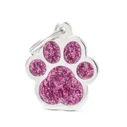 My Family Shine Paw Pet Tag Collar Accessory Pink - 2 Sizes