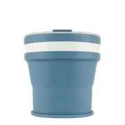 350ml Folding Silicone Water Bottle Portable Telescopic Drinking Tea Cup Coffee Mug Outdoor Travel BLUE COLOR