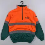 歐美 螢光綠 橘色 3M 反光 半拉鍊 衝鋒衣 夾克外套 嘻哈饒舌 大尺碼 尺寸:橘色4XL 7XL 綠色4XL