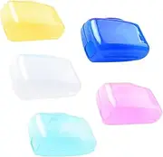 5PCS Portable Toothbrush Head Covers, Toothbrush Protector Cap, Toothbrush Head Protector, Toothbrush Protector Case Sutiable for Home Travel Outdoor Camping Hiking Business Trip (Random Colour)
