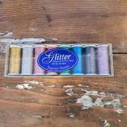 GLITTER HOLOGRAM THREAD PACK BY SUPERIOR THREADS - 8 SPOOLS @ 400YDS PER SPOOL