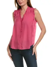 Go> by GoSilk Ruffle Silk Blouse
