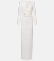 [Roland Mouret] Roland Mouret Bridal floral-appliqué cady gown AU 8 white