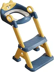 Acunny Baby Toilet Seat, Children's Potty for Toilet, Adjustable Height 2-in-1 Potty with Step Stool, Foldable Children's Trainer with Splash Guard for