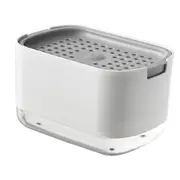 Soap Dispenser with Sponge Holder PP PET Press Type Soap Box for Cloth Dish Kitchen Cleaning White