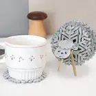 Cup Mat Coaster Snowflake Gift Set Wool Felt Coasters with Sheep Holder