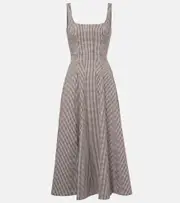 [Staud] Staud Wells checked midi dress AU 10 multicoloured