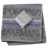 在飛比找Yahoo奇摩購物中心優惠-EMPORIO ARMANI 品牌圖騰字母LOGO小方巾(淺