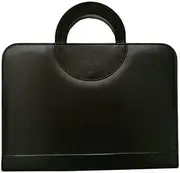 SagaSave PU Leather Folder, Black A4 4L 3 Holes Business Presentation Portfolio Folder