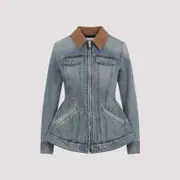 [Alexander Mcqueen] Alexander Mcqueen-Light Blue Cotton Jacket-Donna 38 IT