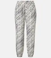 [Tory Burch] Tory Burch Printed silk and cotton palazzo pants AU 14 white