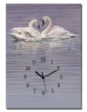 Love Dance-Swans Canvas Clock by Gary Johnson