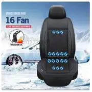 DC 12V Cooling Car Seat Cushion Summer Cool Blowing With Massage Seat Covers Ventilation Automatic Switch Seat Car Accessories Black 16 Fan 12V