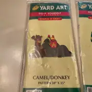 VINTAGE YARD ART PATTERN HDA,INC 1998 CAMEL / DONKEY NATIVITY PIECES NEW 58X35