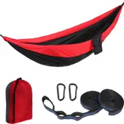Nevenka Camping Portable Hammocks with 2 Tree Straps for Travel Beach Backyard-RedBlack