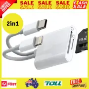 USB C Micro SD Card Reader for iphone(2in1)Lightning Type C Dual Cable Dongle