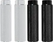 uxcell Bike Pegs Fit 3/8 Inch Axles, 4 Pack Aluminum Alloy Anti-Skid Lead Foot Bicycle Peg Back Seat Stands for BMX Mountain Dirt Bike Cycling Rear Stunt Pegs, Silver/Black