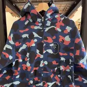 A Bathing Ape BAPE Head Hoodie Blue Multi Camo Swarovski Full Zip Sz XL Rare