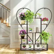 Fin 2X Heart Shaped Metal Plant Stand 6-Tier Ladder Garden Flower Rack Home Patio Au