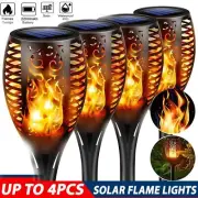 Upto 4x Solar Torch Flame Light 96LED Flickering Outdoor Garden Pathway Lamp AU