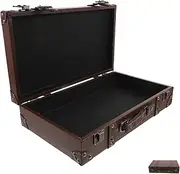 HYTROVE Suitcase Leather Suitcase Vintage Style Decorative Storage Trunk for Retail Pho