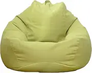 UYSOFRCV Bean Bag Without Filling, Washable Premium Soft Cotton Linen Sturdy Zipper Beanbag Case Sack Bean Bag for Adults Kids Teens(No Filler),Matcha Green,L