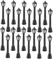 QUMIIRITY 20Pcs Simulated Streetlight Miniature Model Lights for Micro Landscape Decor Lamp Post DIY Adornment for Dollhouse and Garden Miniature Scenery