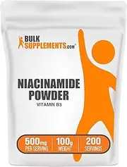 BulkSupplements.com Vitamin B3 (Niacinamide) Powder - Niacinamide 500mg - Niacinamide Powder - B3 Vitamins - Niacin 500mg - Niacin 500mg Flush Free - vitamin b for dogs (100 Grams - 3.5 oz)