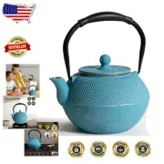 Elegant 42oz Cast Iron Teapot with Stainless Steel Infuser - Japanese Design