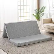 [Wellos] Foldable Mattress, Memory Foam Guest Floor Mattress, Tri Folding Portable Mattress for Kids and Adults