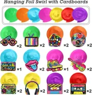 53 Pieces 80S Party Decorations Retro 1980S Hip Hop Party Hanging Swirls Decor