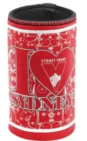 AFL SYDNEY SWANS STUBBY HOLDER CAN COOLER DRINKS BOTTLES Slim