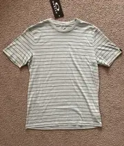 Oakley Men's Short Sleeve Striped Medium Gray Athletic T-Shirt Exercise Work Tee