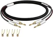 Silver-Plated Banana Plugs for Speaker Cables(1 Pcs Speaker Cable,5m)