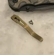 Solid Soft Gold Titanium Deep Carry Pocket Clip For Hogue Deka Knife Folder