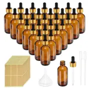 99Pcs 30ml Glass Dropper Bottle with Eye Dropper Label Funnel Amber