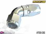 AEROFLOW SILVER ONE PIECE CUTTER FULL FLOW SWIVEL 60° HOSE END -8AN AF558-08S