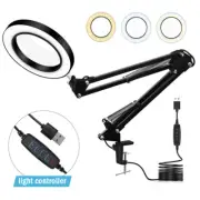 64 LEDs 10X Magnifier Glass Magnifier Desk Light Table Lamp USB Foldable Lamp