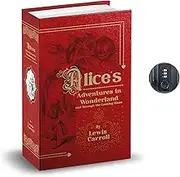 Diversion Book Safe by, Safe Lock Box, Book Safe with Combo Lock, Portable Metal Safe Box, Book Safe, Secret Book Hidden Safe, 2.25” X 6.125” X 9.5” (Combo Lock, Alice in Wonderland)