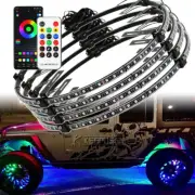 For Jeep Wrangler 4x 15.5'' LED RGB Wheel Ring Rim Lights Bluetooth APP Remote (for: Jeep)