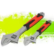 8" 12" Durable Chrome Vanadium Steel I-beam Rubberized Grip Adjustable Wrench