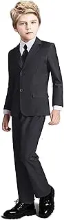 [Fersumm] Boys Suit 5 Piece Kids Party Tuxedo Blazer Vest and Pants Set with Tie for Boy Formal