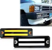 GEEGEETOP Upgarde full LED Replacement Set Driver and Passenger Park Signal Front Marker Lights Bumper Mounted Lamps Compatible with 1984-1989 4Runner 1984-1988 Pickup Truck Fog LED Light (Clear)