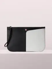 nicola bicolor large pouch wristlet