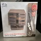 Cangshan Acacia Wood Empty Knife Block, 16-Slot Organizer, Angled Top - NEW