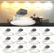Paquete de 12 luces LED empotradas de 6 pulgadas con caja de conexiones