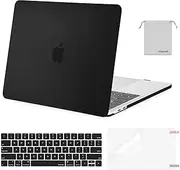 MOSISO Compatible with MacBook Pro 13 inch Case M2 2025, 2024, 2023-2016 A2338 M1 A2251 A2289 A2159 A1989 A1708 A1706, Plastic Hard Shell&Keyboard Cover&Screen Protector&Storage Bag, Black