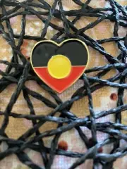 Aboriginal HEART FLAG Enamel Charm Indigenous NAIDOC